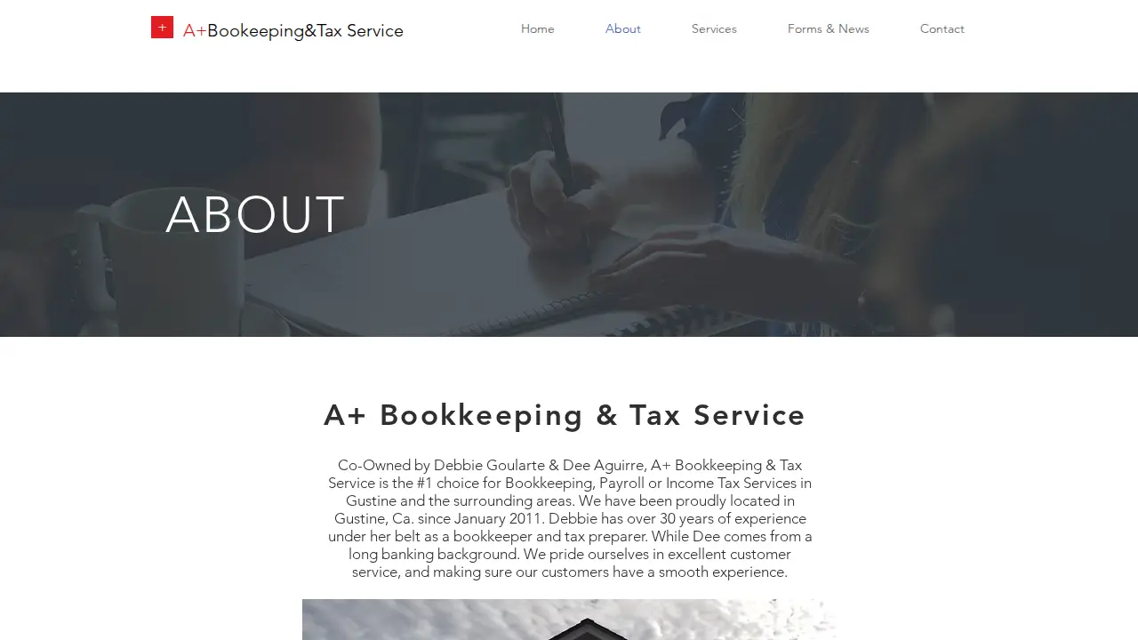 A+ Bookkeeping & Tax Service page