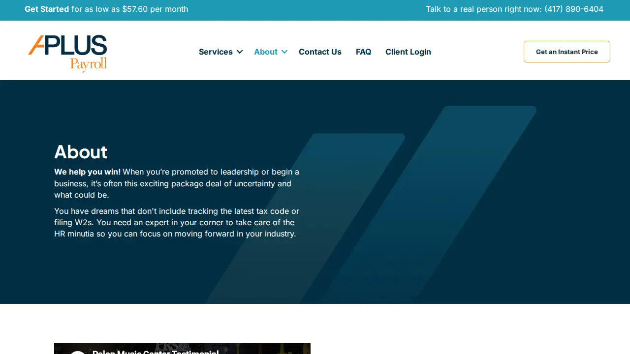 APlus Payroll page