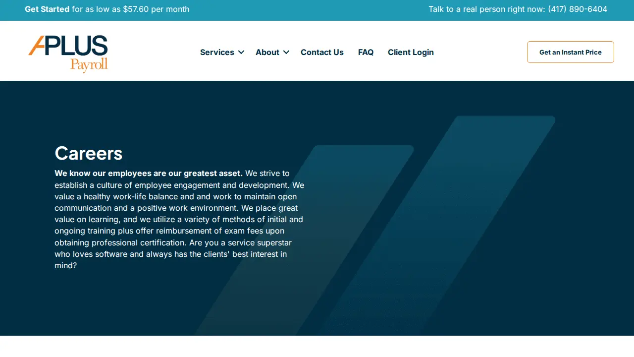 APlus Payroll page