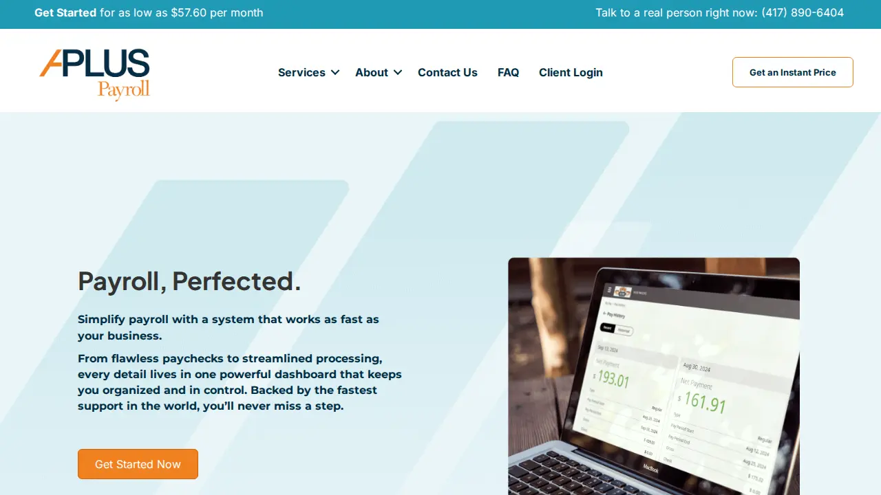 APlus Payroll page