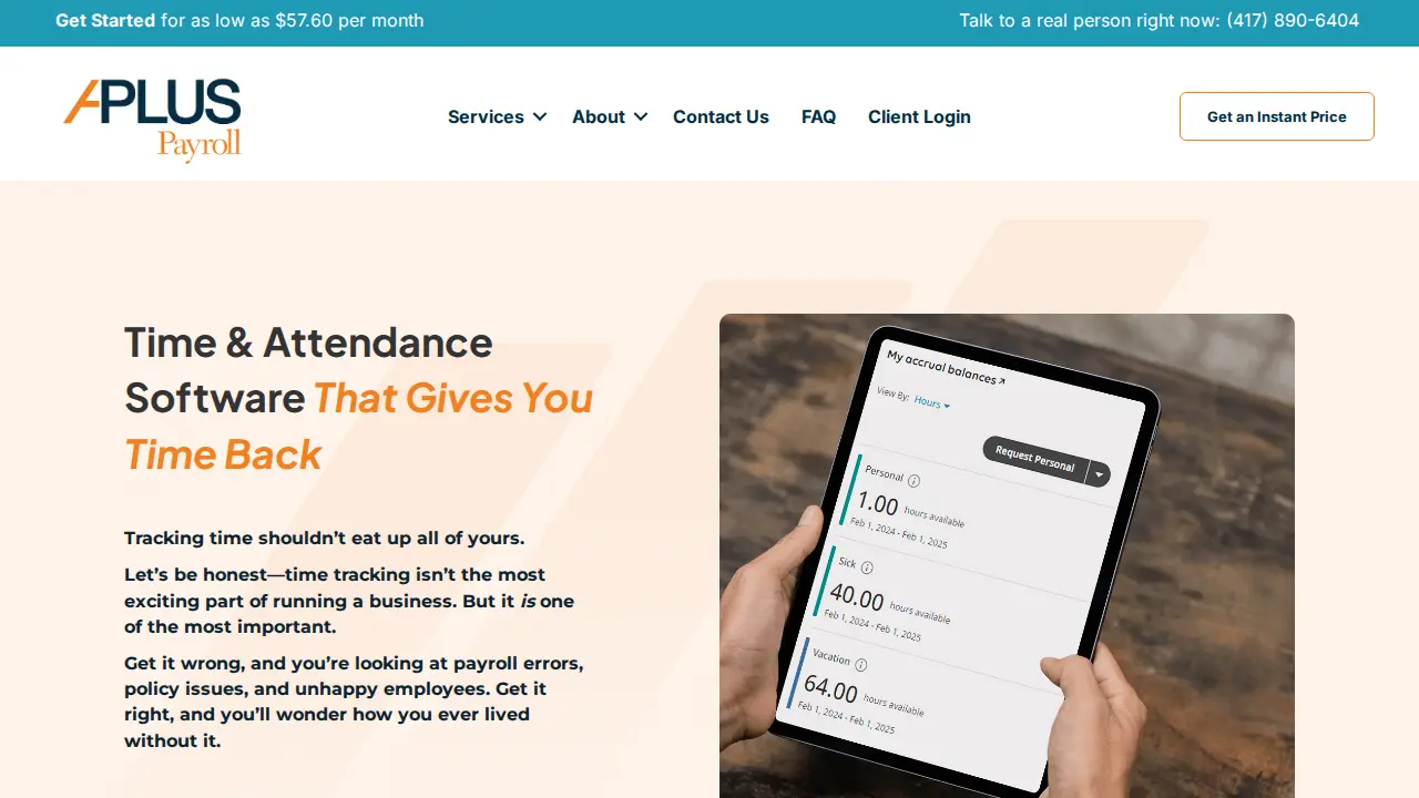 APlus Payroll page