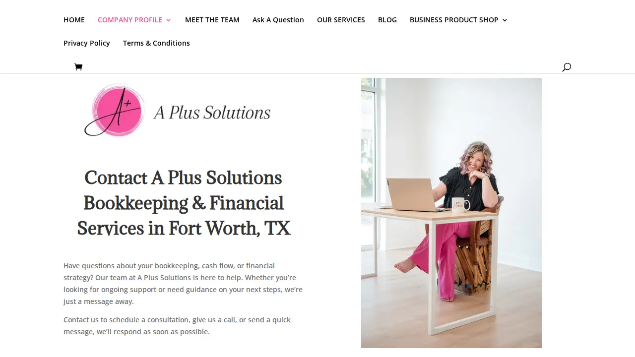 A Plus Solutions- Accounting Services page