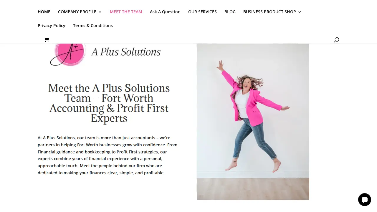 A Plus Solutions- Accounting Services page
