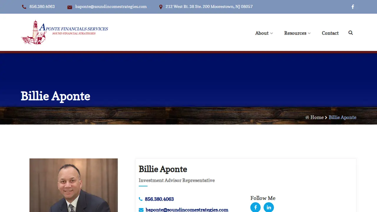 Aponte Financial Service page
