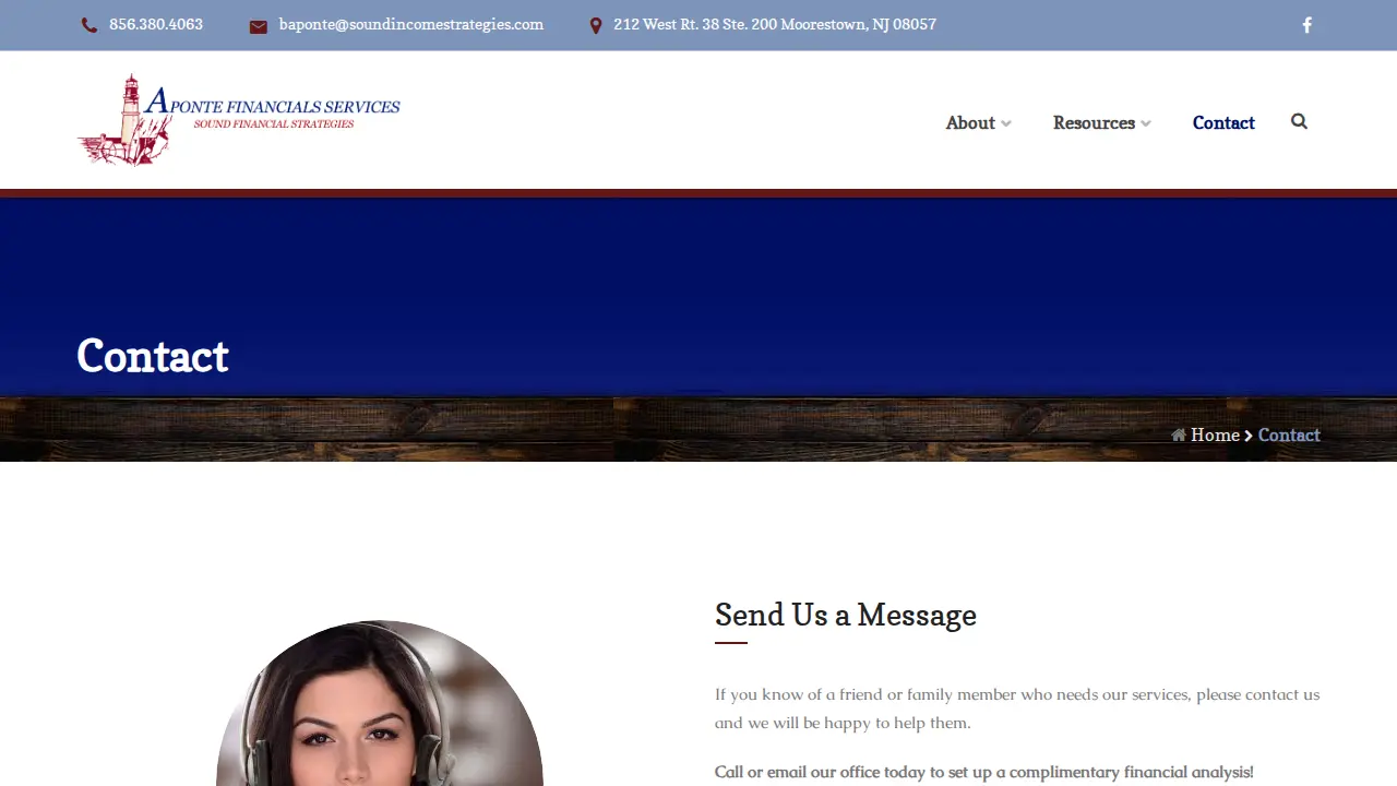 Aponte Financial Service page