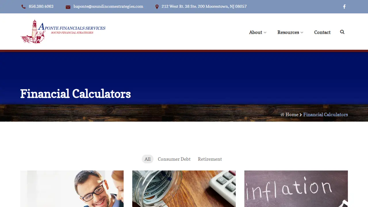 Aponte Financial Service page