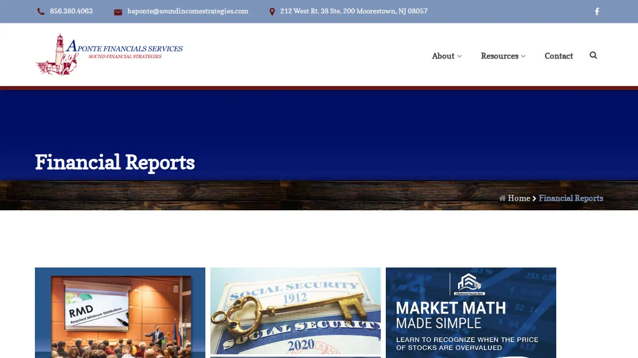 Aponte Financial Service page
