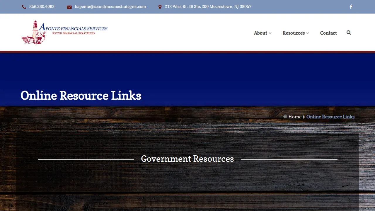 Aponte Financial Service page