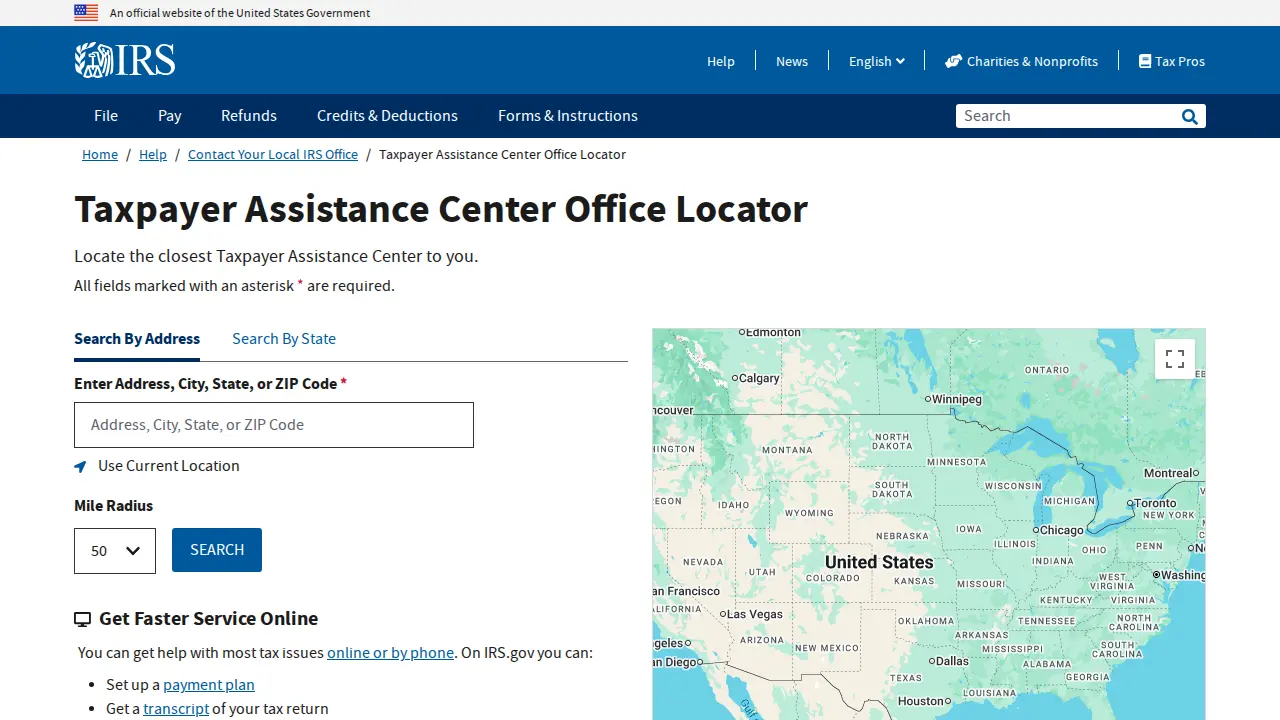 Internal Revenue Service (IRS) Taxpayer Assistance Center