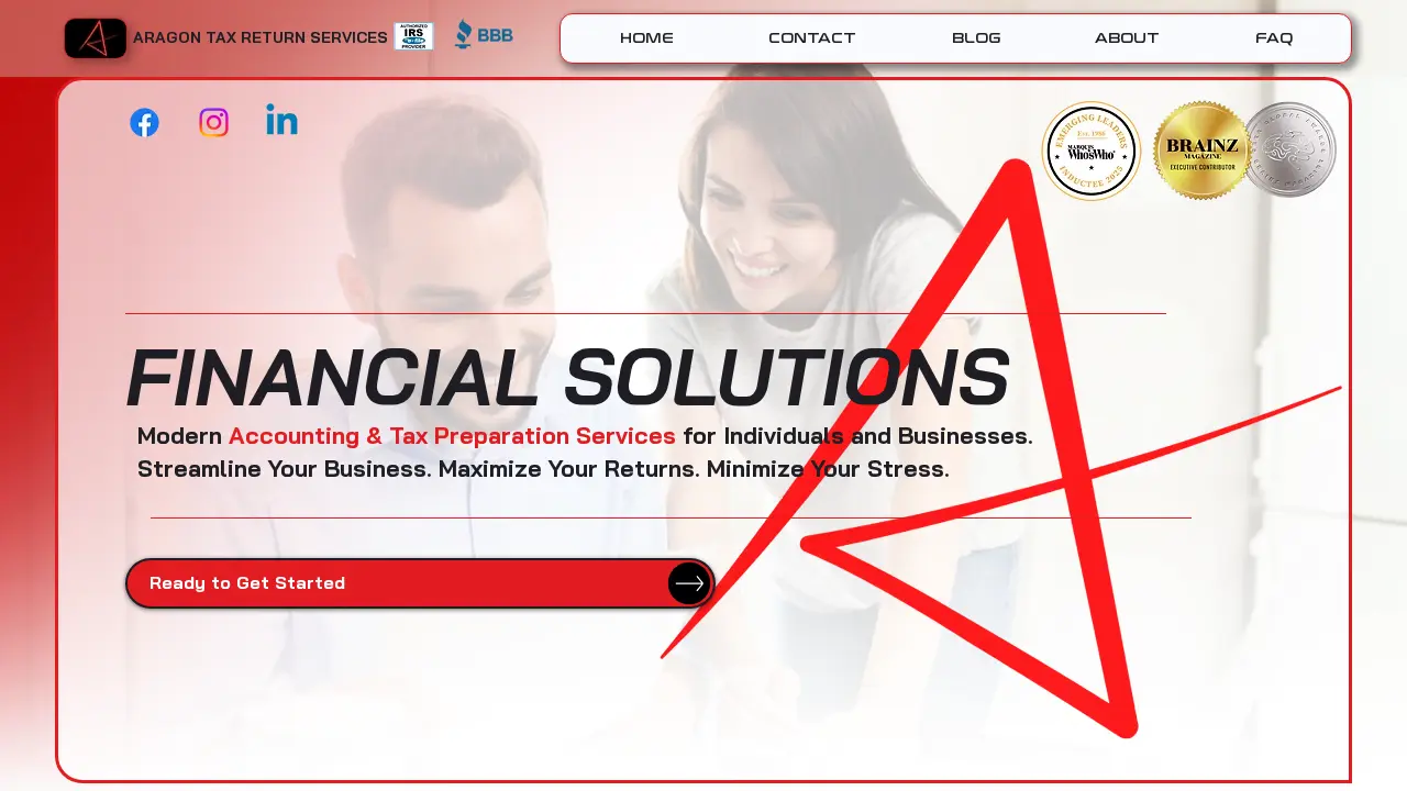 Aragon Tax Return Services page