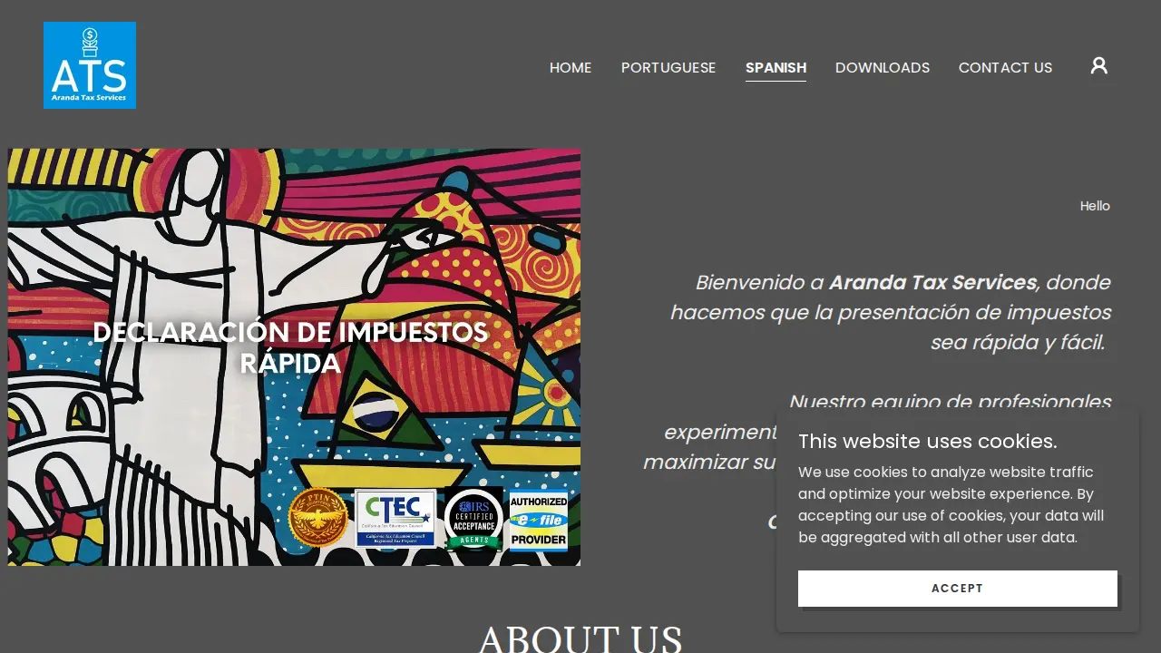 Aranda Tax Services page