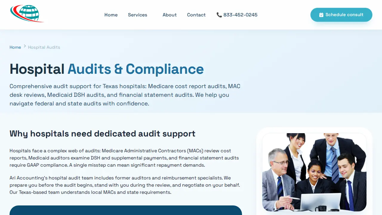 ARI BILLING & ACCOUNTING Services page