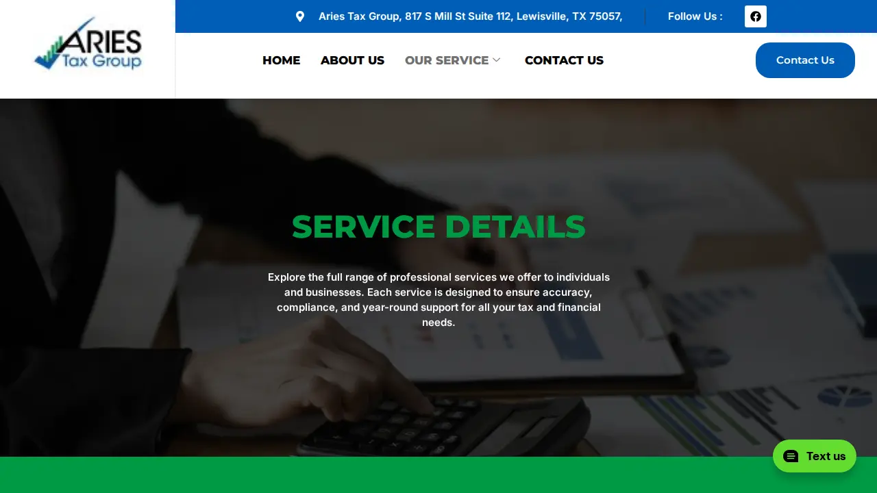 Aries Tax Group LLC page