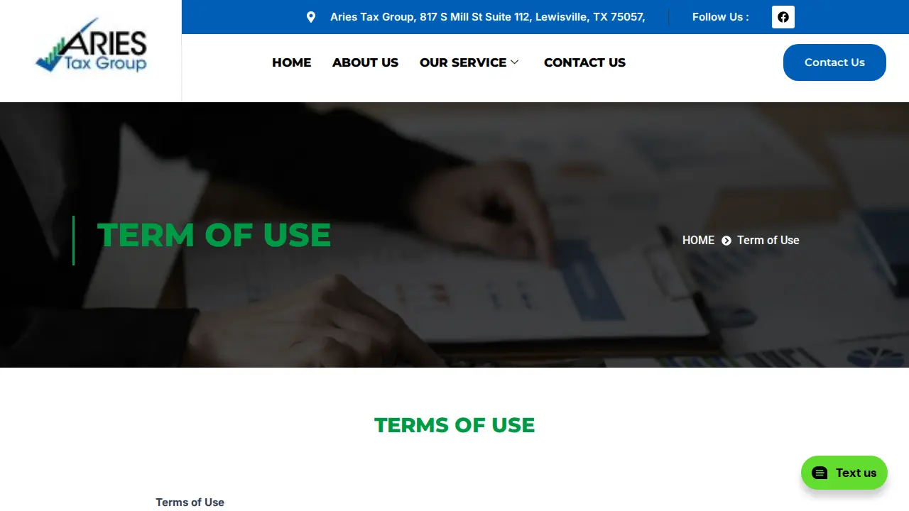 Aries Tax Group LLC page