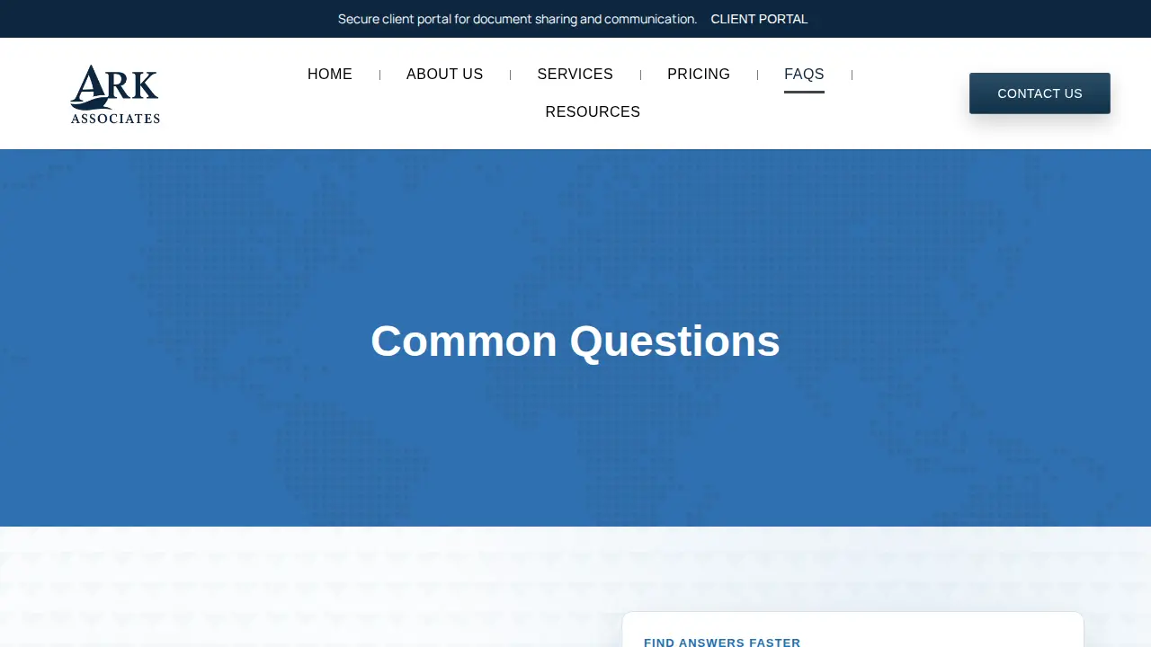ARK Associates page