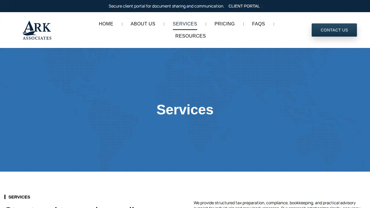 ARK Associates page