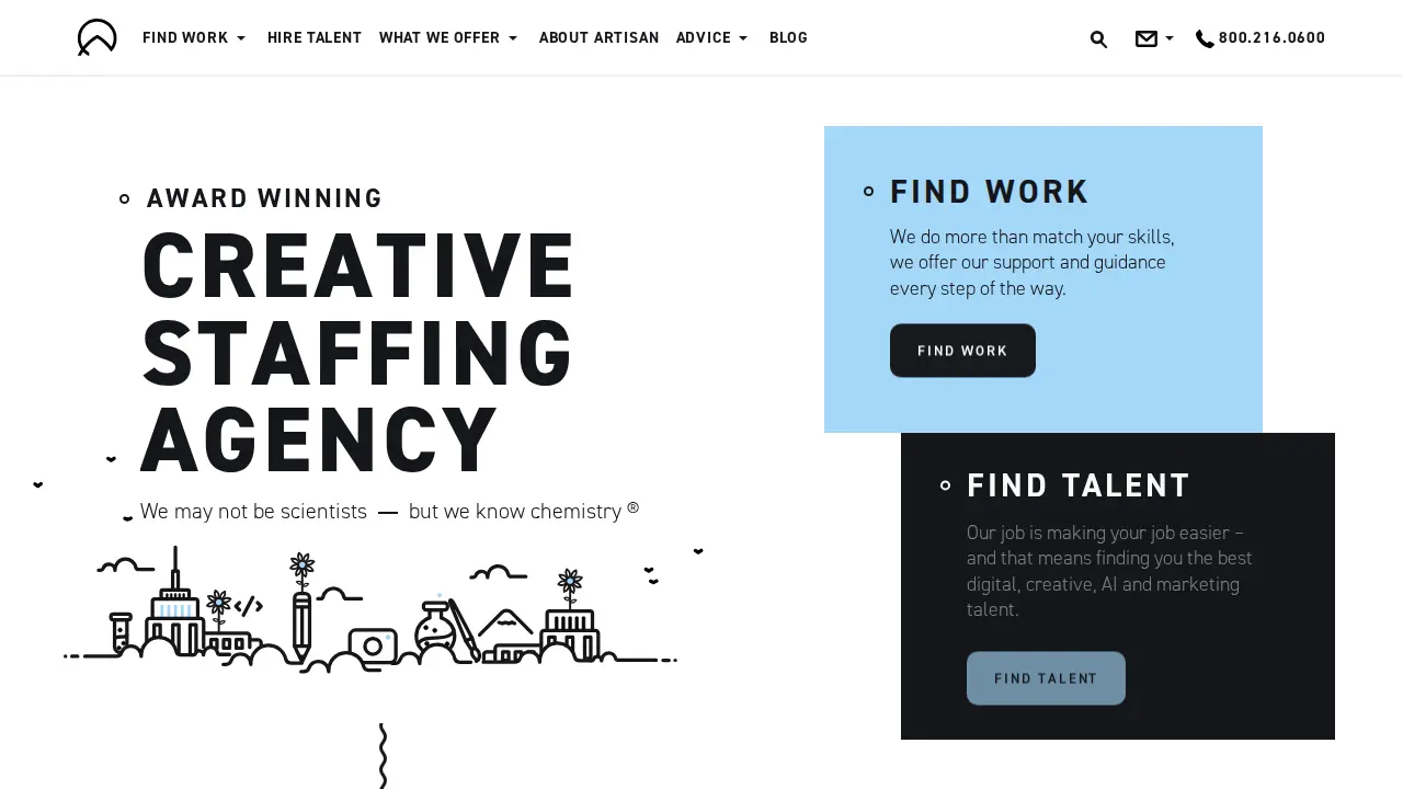 Artisan Talent - Columbus website