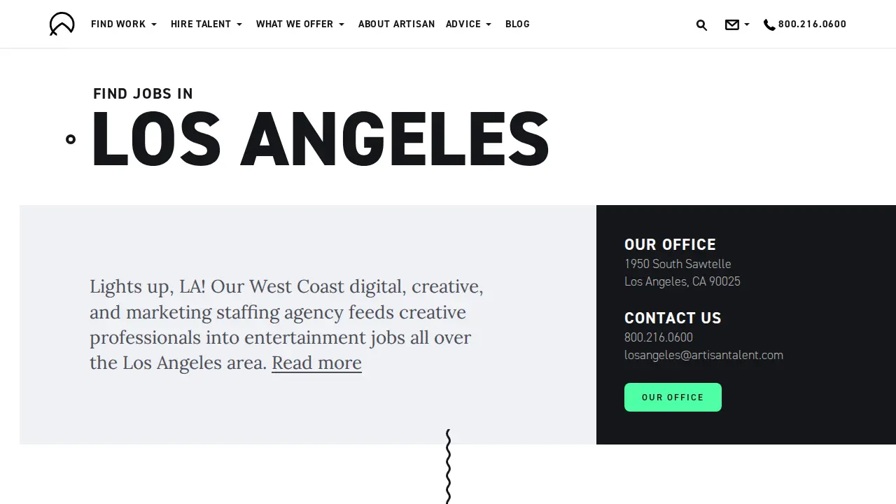 Artisan Talent - Columbus page