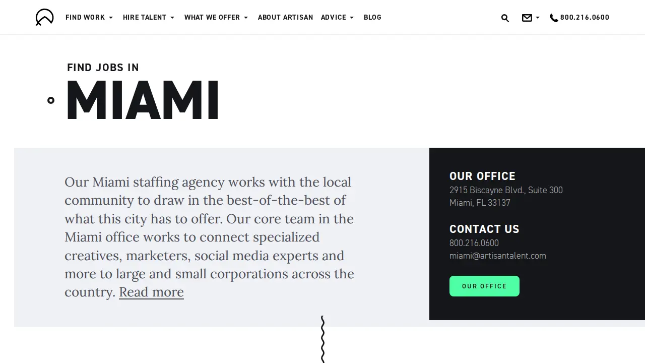 Artisan Talent - Columbus page
