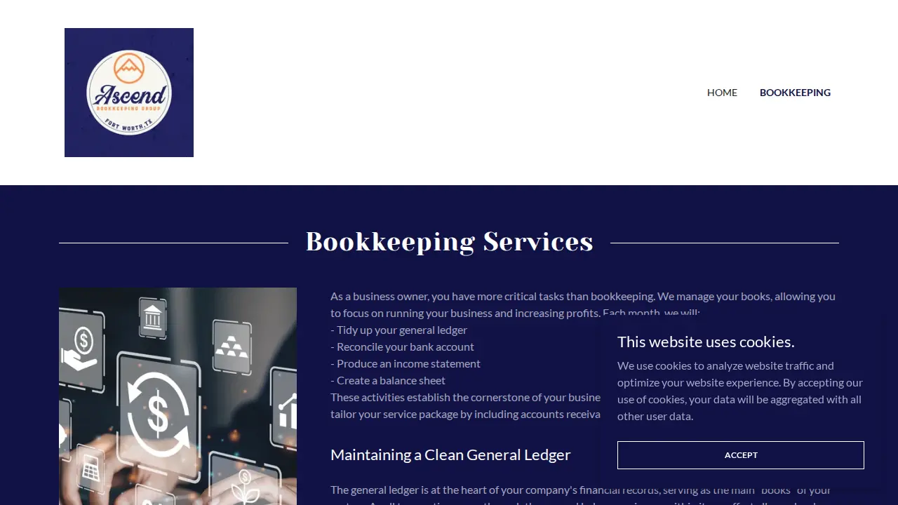 Ascend Bookkeeping Group page