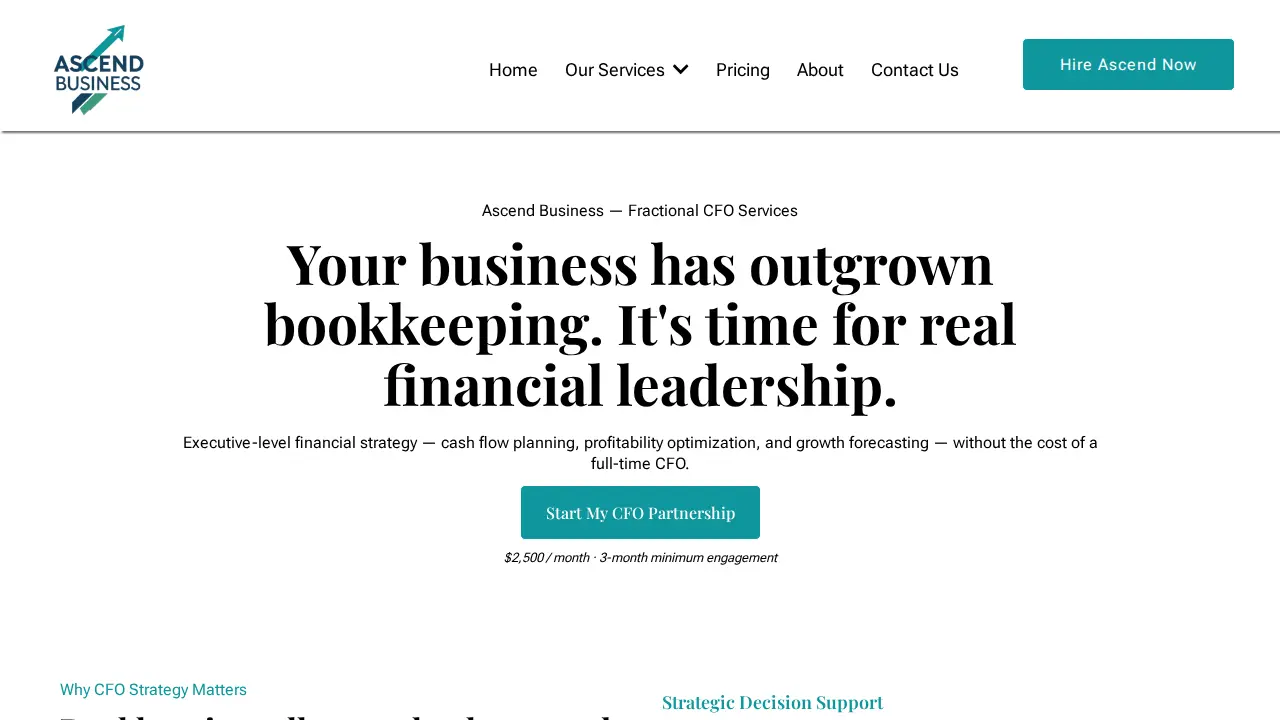 Ascend Business Accountants page