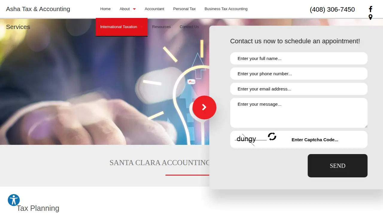 Asha Tax & Accounting Services page