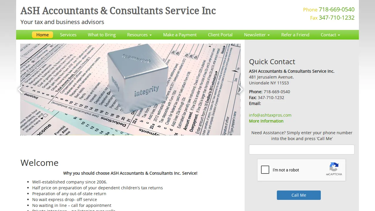 ASH Accountants & Consultants Service Inc. page