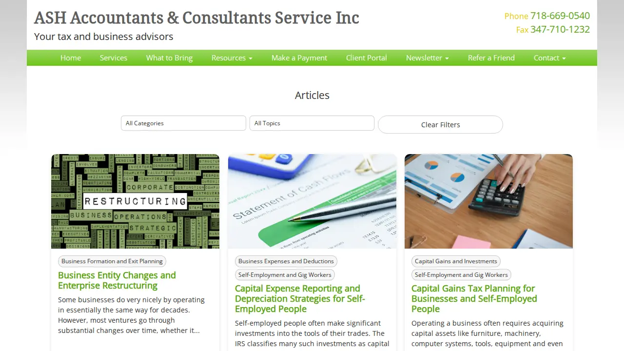 ASH Accountants & Consultants Service Inc. page