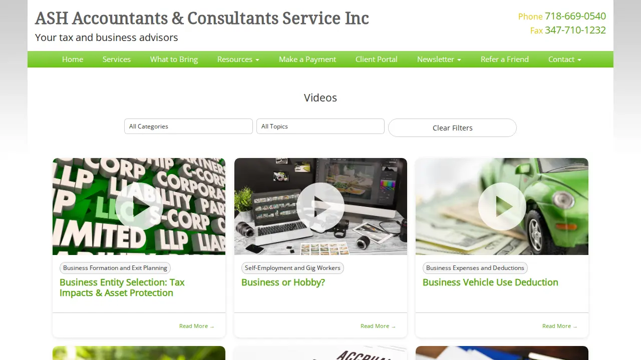 ASH Accountants & Consultants Service Inc. page
