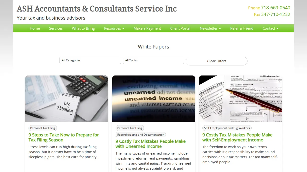 ASH Accountants & Consultants Service Inc. page