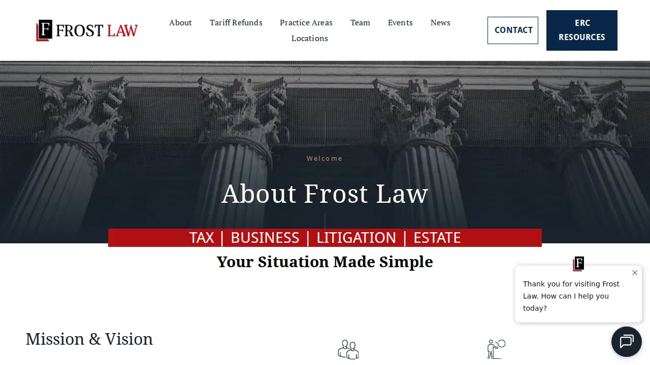 Frost Tax Law page