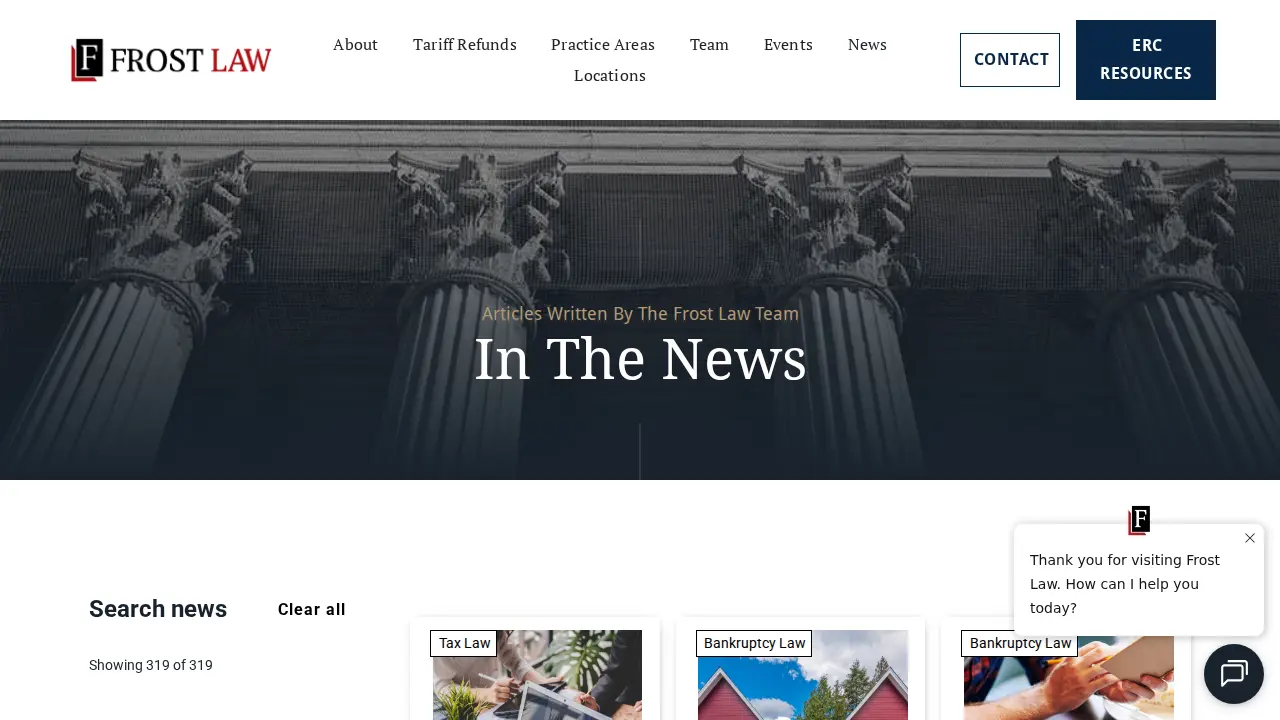 Frost Tax Law page