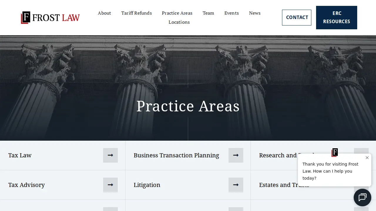 Frost Tax Law page
