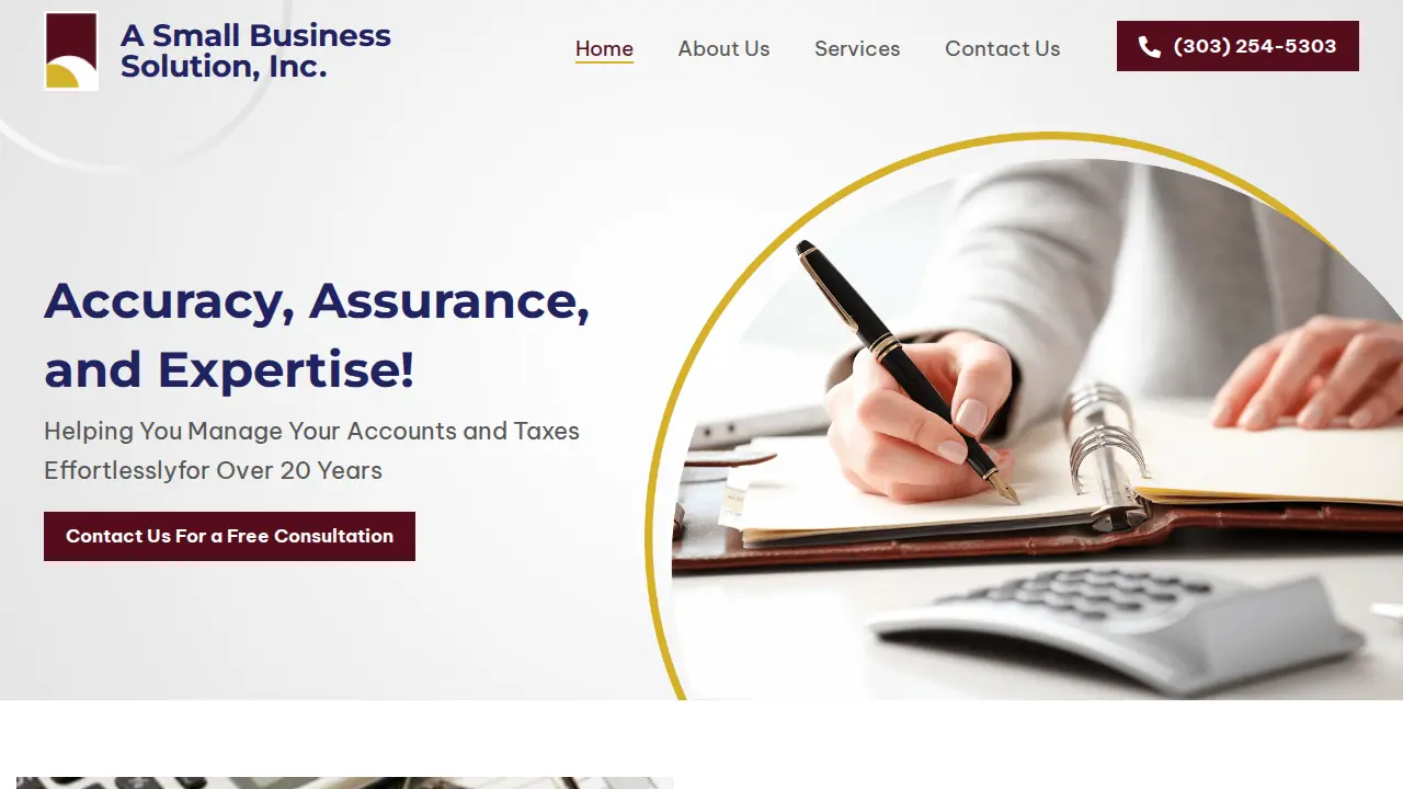 A Small Business Solution Inc. page