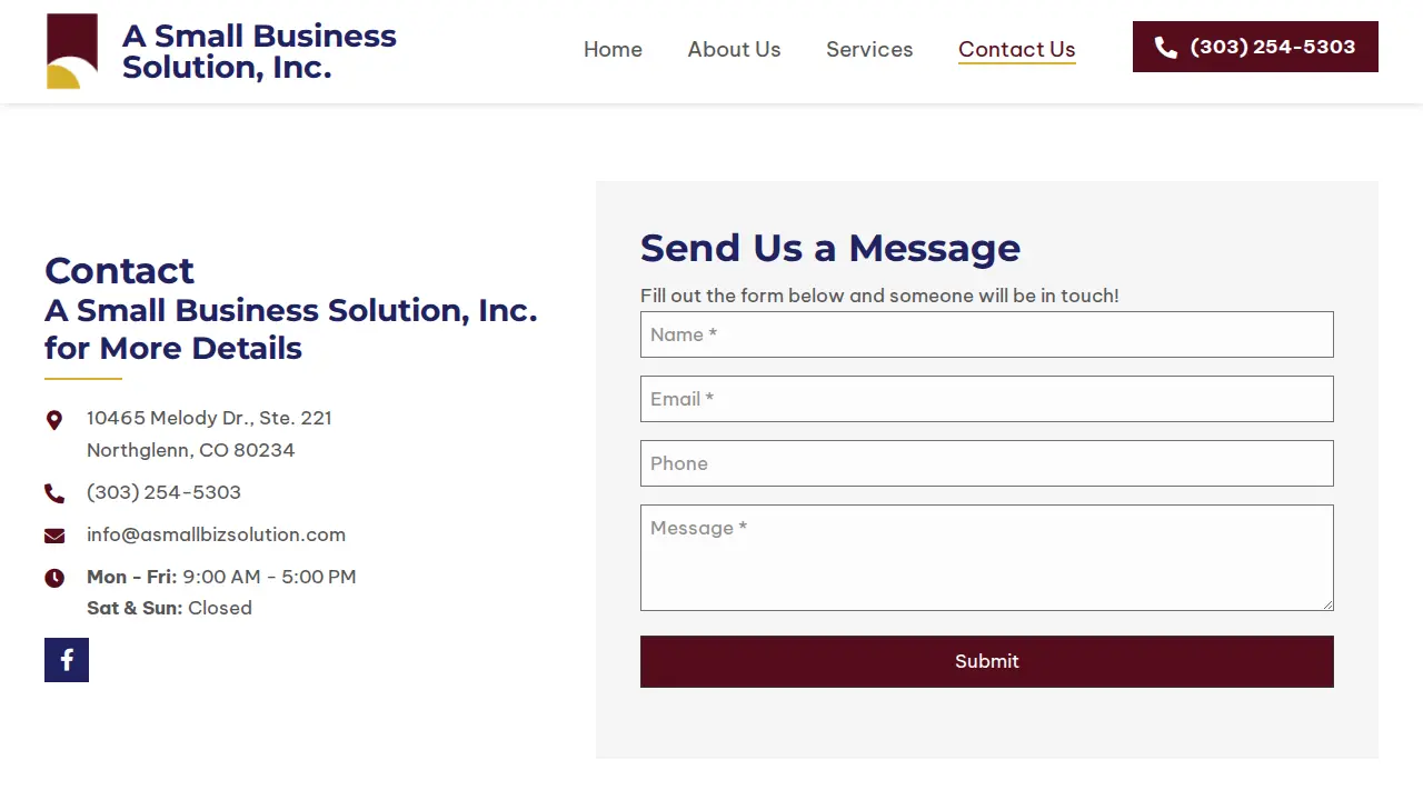 A Small Business Solution Inc. page