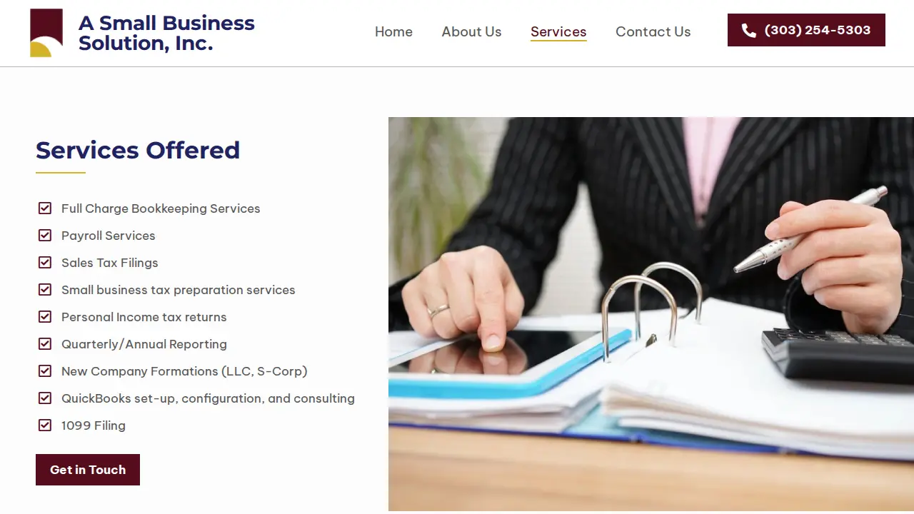 A Small Business Solution Inc. page