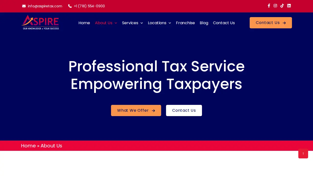 Aspire Tax page