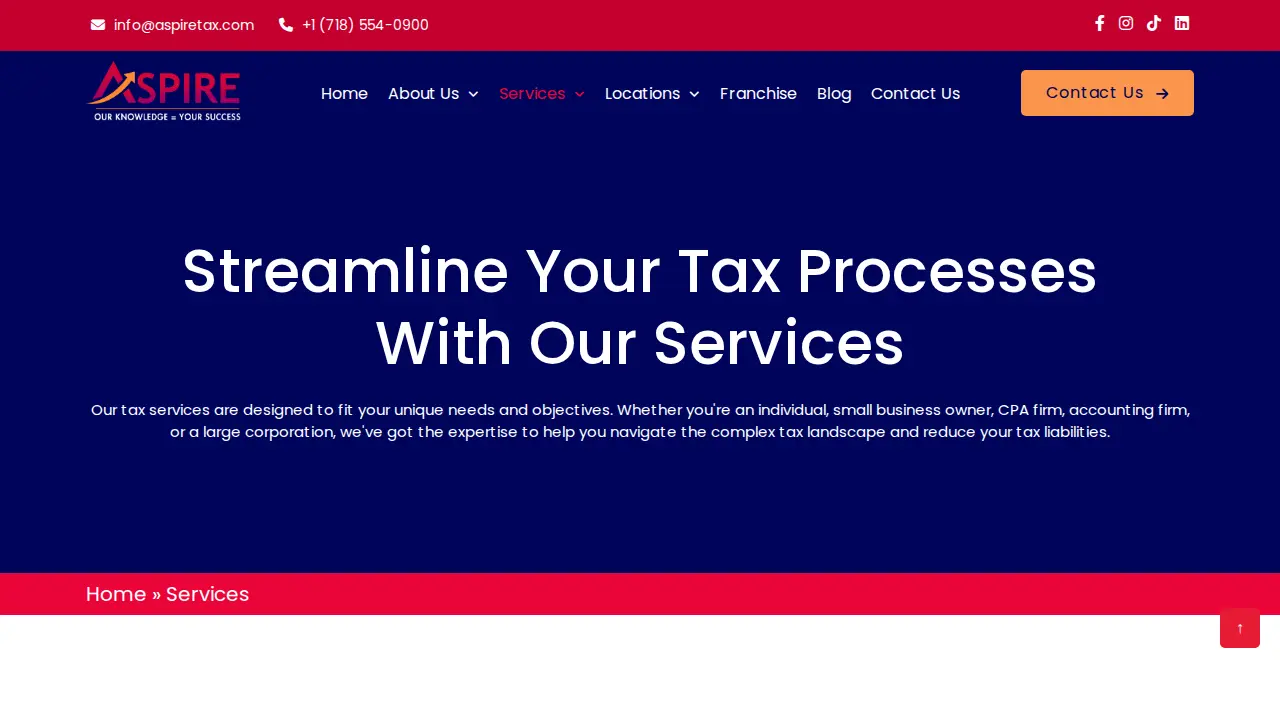 Aspire Tax page
