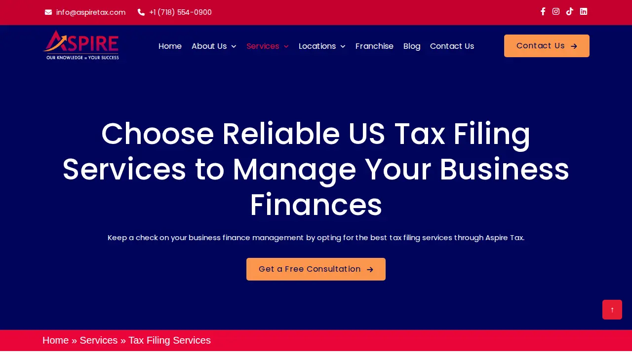 Aspire Tax page