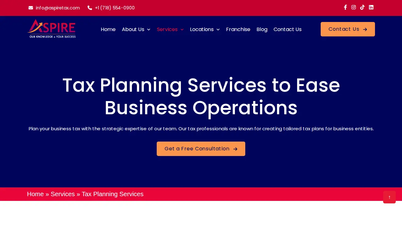 Aspire Tax page