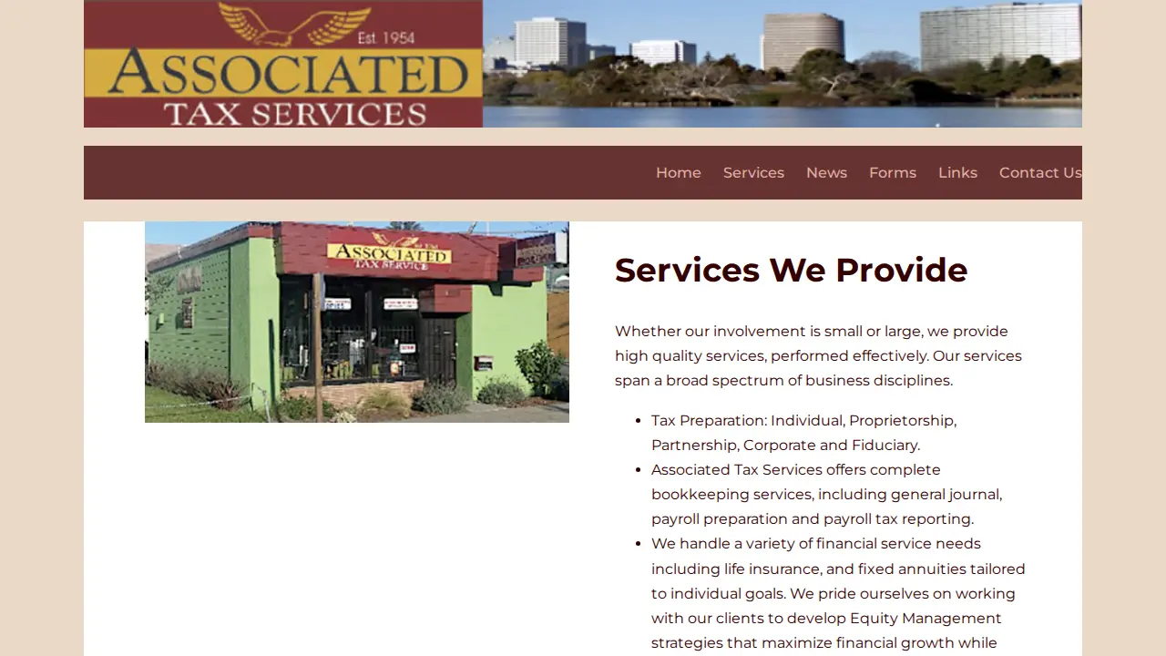 Associated Tax Services page