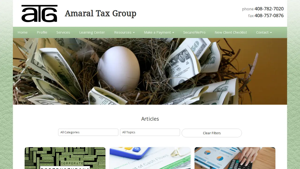 Amaral Tax Group page