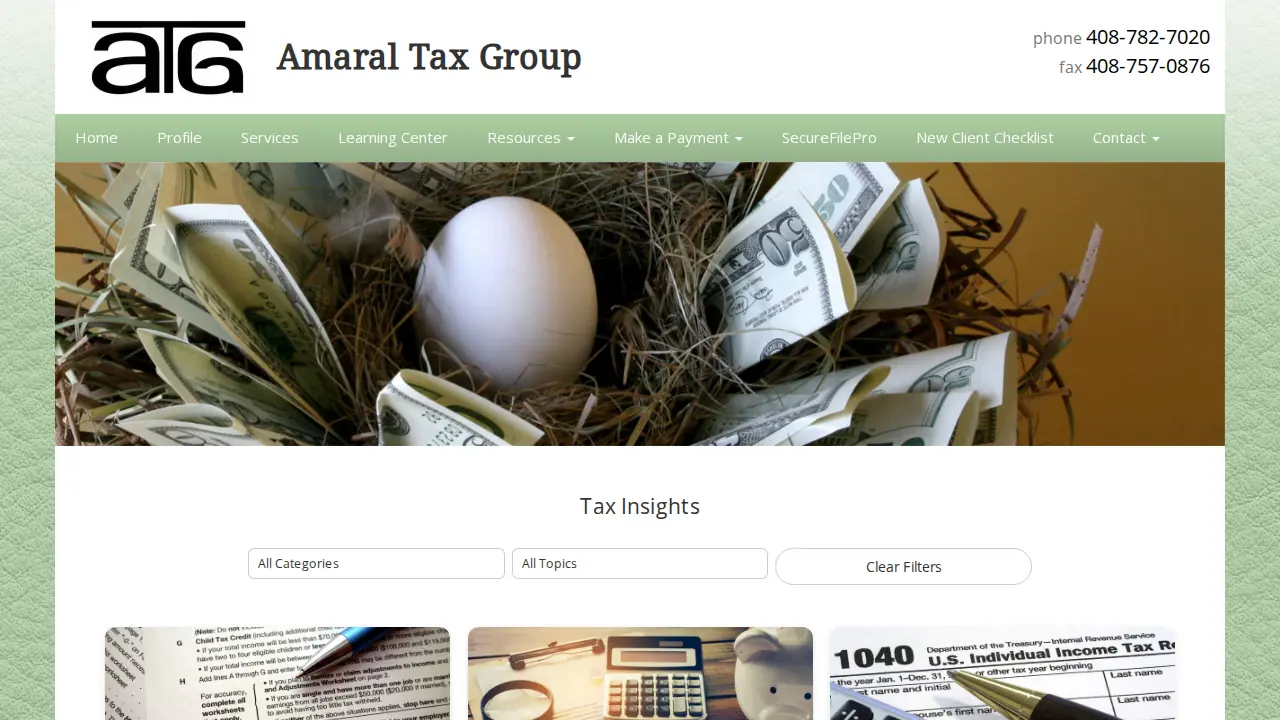 Amaral Tax Group page