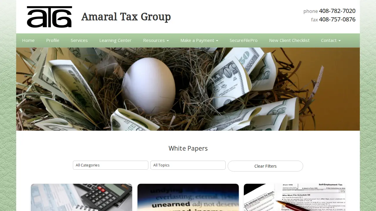 Amaral Tax Group page