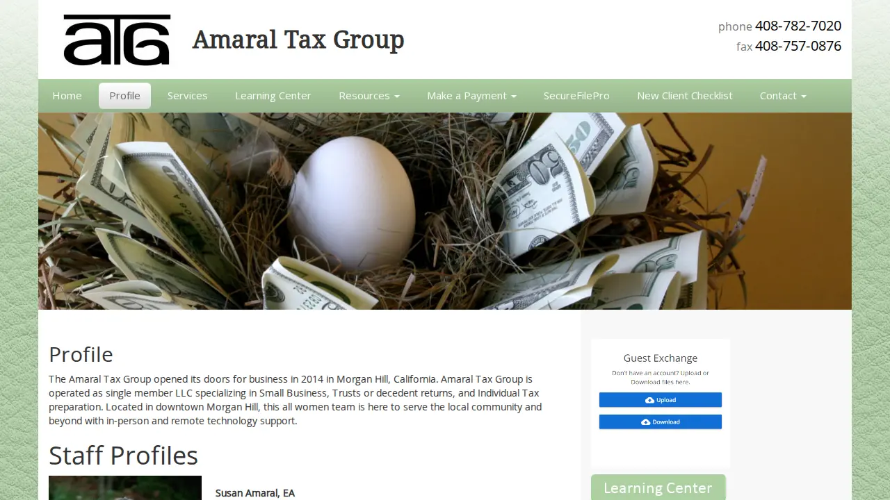 Amaral Tax Group page