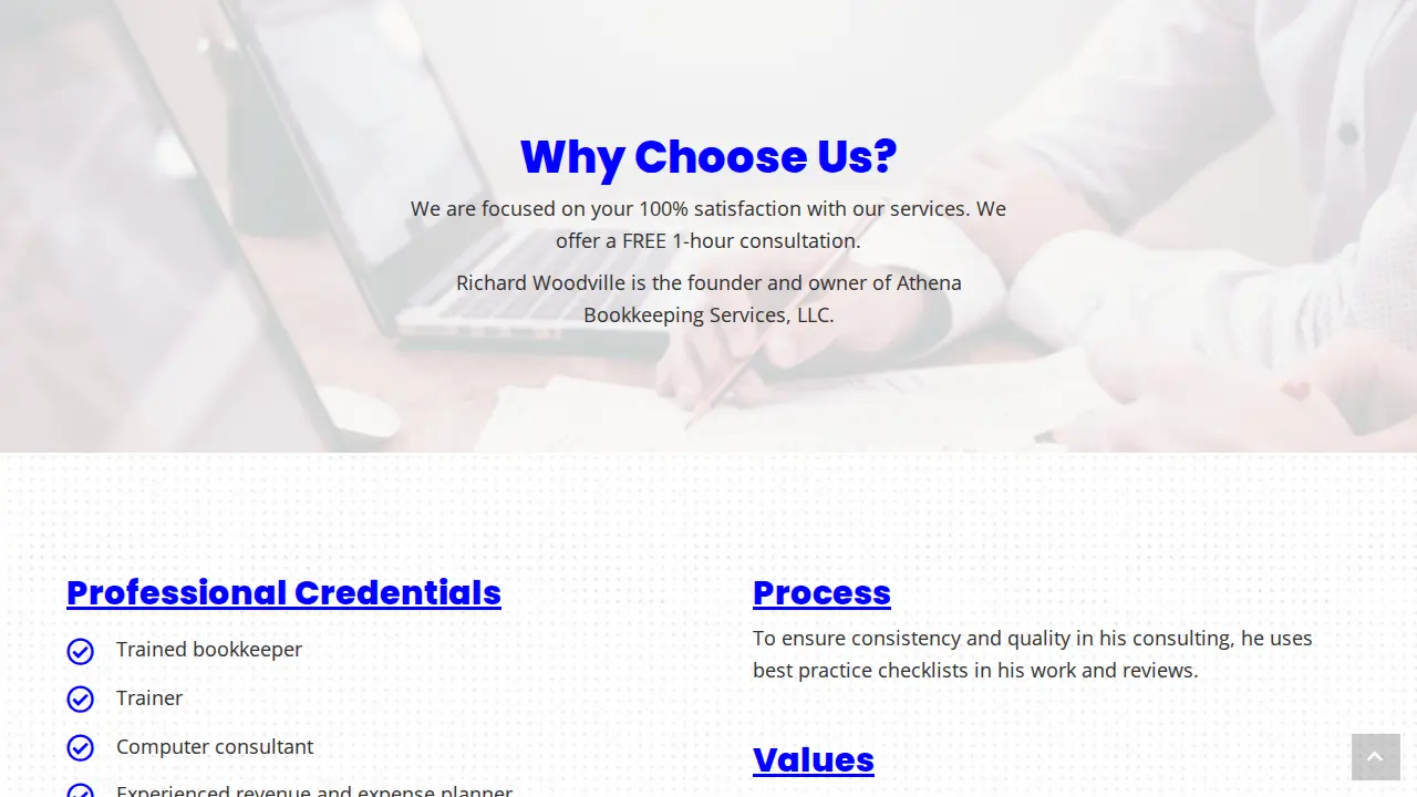athena bookkeeping services, llc page