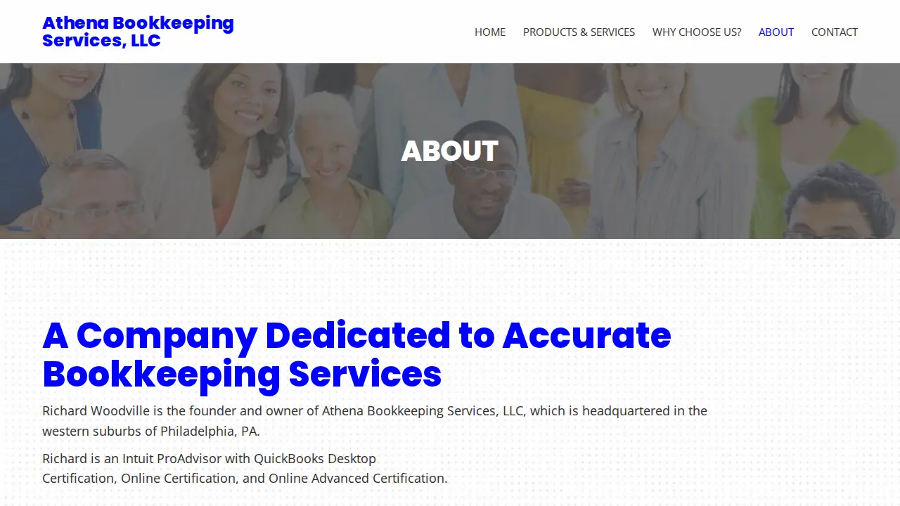 athena bookkeeping services, llc page