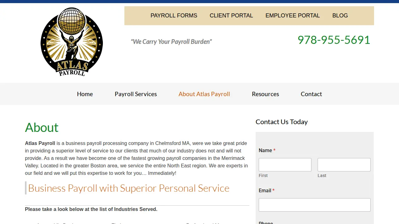 Atlas Payroll page