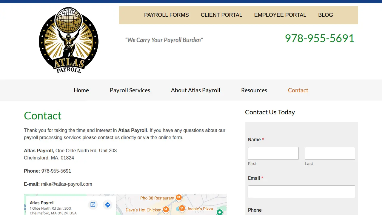 Atlas Payroll page