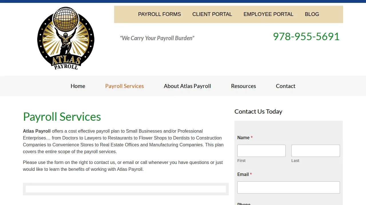 Atlas Payroll page